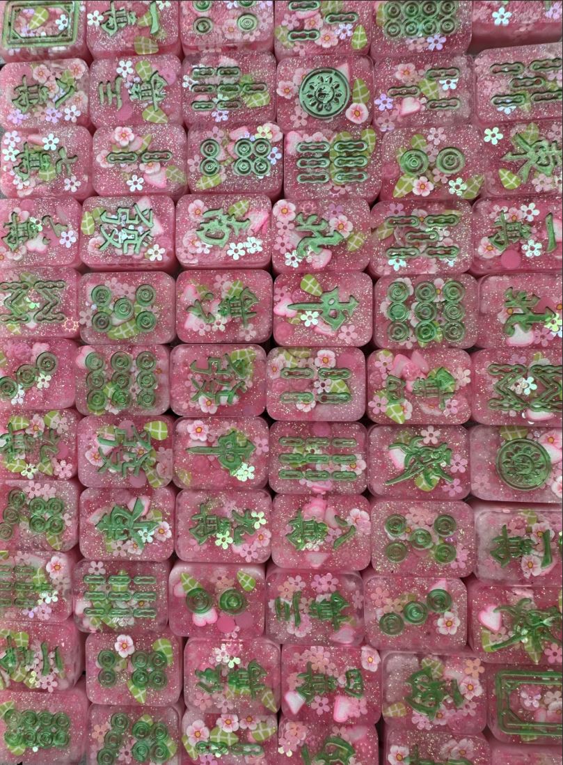 Travel Mahjong Set 70 Pieces- Cherry Blossoms