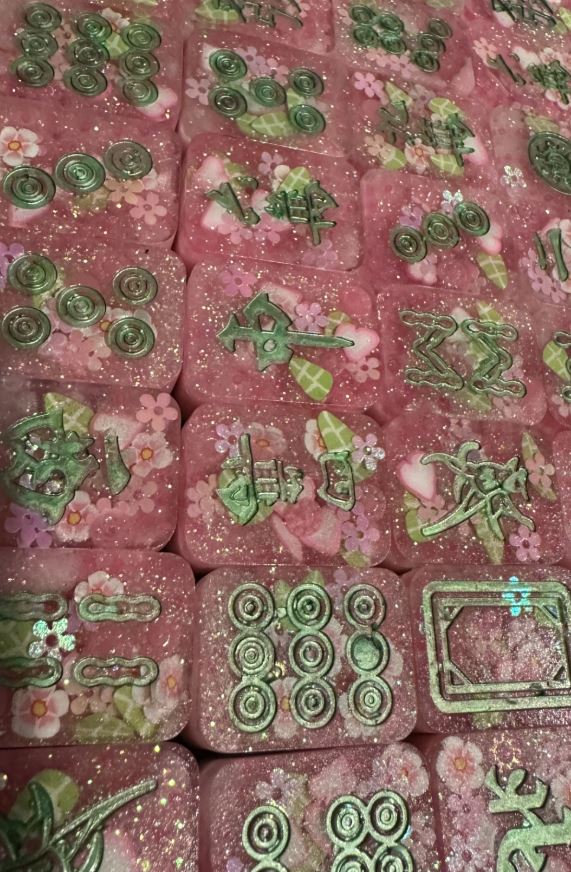 Travel Mahjong Set 70 Pieces- Cherry Blossoms